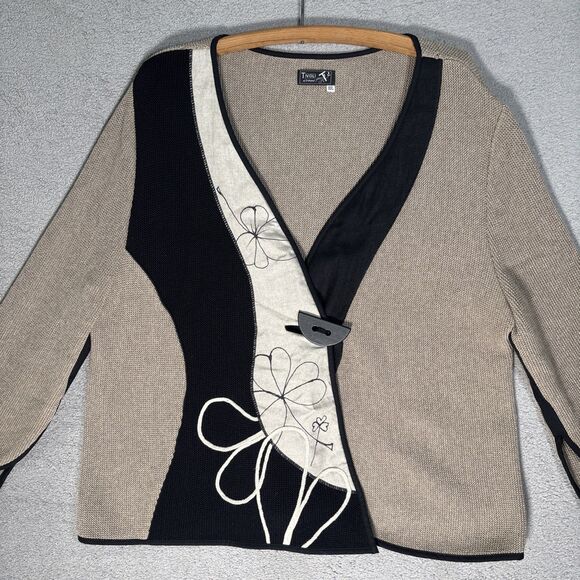 Tivoli Of Ireland Cardigan Knit Sweater Womens Size XXL Bohemian Lagenlook Artsy - Picture 3 of 16